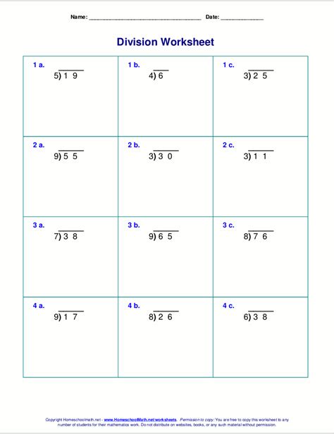 Dividing 2 Digit Numbers With Remainders Worksheets