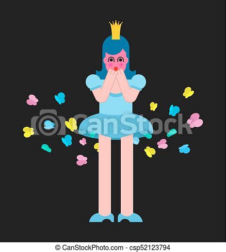 Princess Fart Butterfly Woman Farting Sweet Woman With Crown Vector