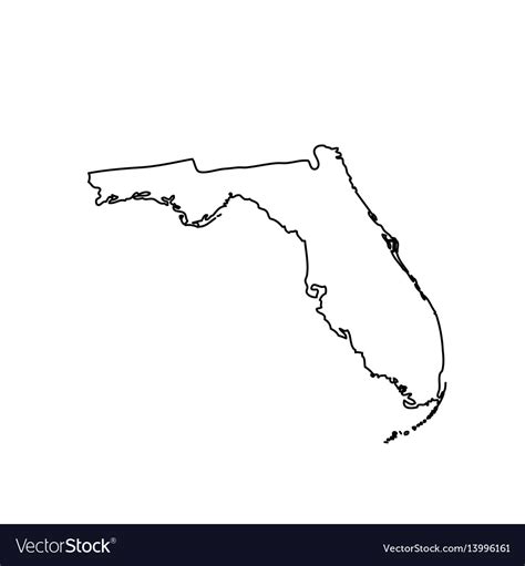 Map Us State Florida Royalty Free Vector Image