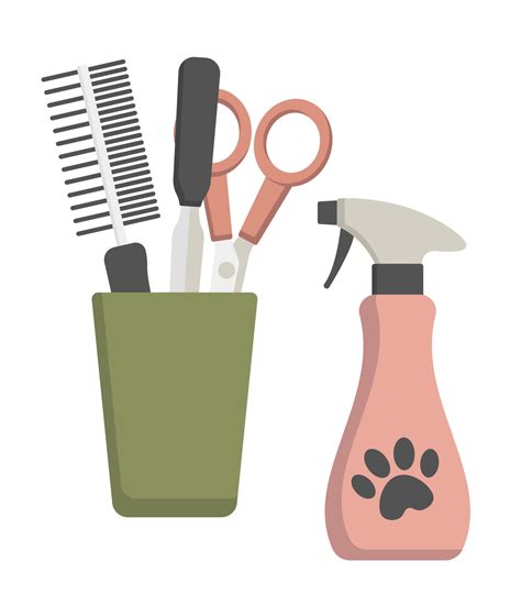 Pet care concept. Pet grooming tools set. Flat design. 10567994 Vector