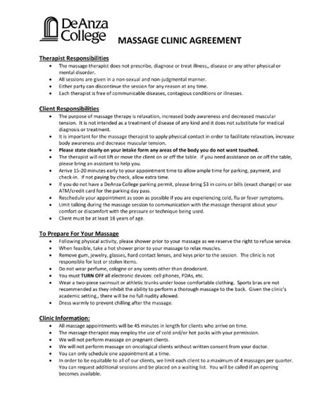 massage therapy contract 10 examples format pdf examples