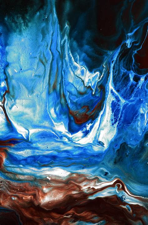 Blue Abstract Art Dont Go Chasing Waterfalls Fluid Painting By Kredart