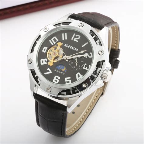 Saat New Goer Mens Watches Top Brand Luxury Reloj Hombre Sport Leather