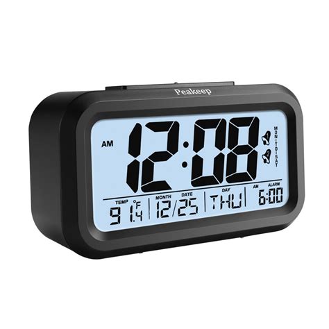 Peakeep Digital Dual Alarm Clock With Snooze And Nightlight Battery