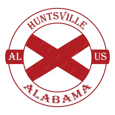 Premium Vector | Huntsville alabama flag usa travel souvenir seal stamp