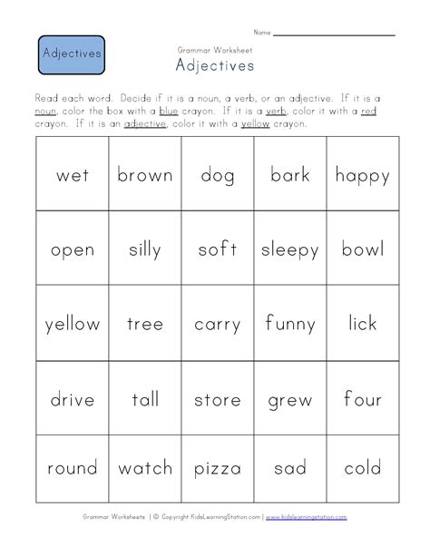 Adjective Or Noun Worksheet Adjectives Definition Worksheets Types Vrogue