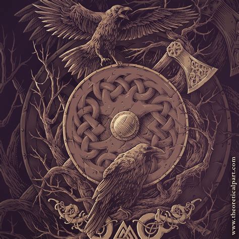 Ravens Of Odin By Theoretical Part Norse Mythology Vikings Knotwork