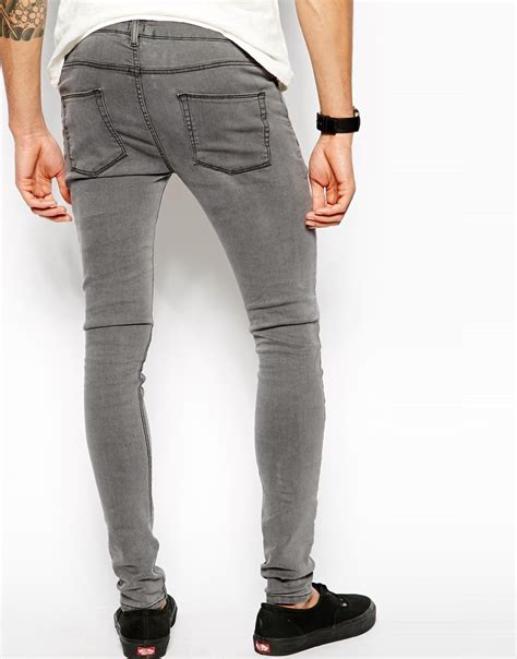 Asos Extreme Super Skinny Jeans In Light Grey In Gray For Men Lyst