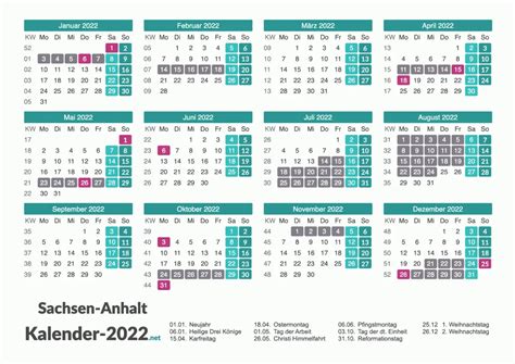 FERIEN Sachsen-Anhalt 2022 - Ferienkalender & Übersicht