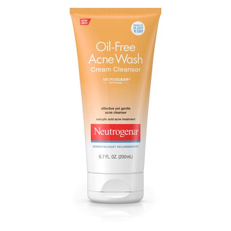 Neutrogena Oil Free Acne Face Wash Cream Cleanser 67 Fl Oz