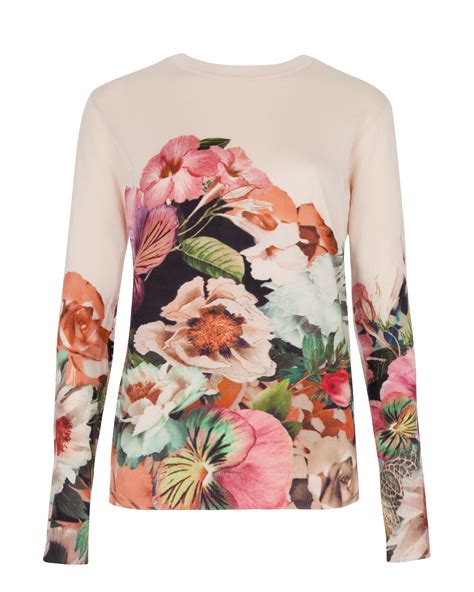 Ted Baker Ivorry Tangled Floral Print Sweater In Natural Lyst