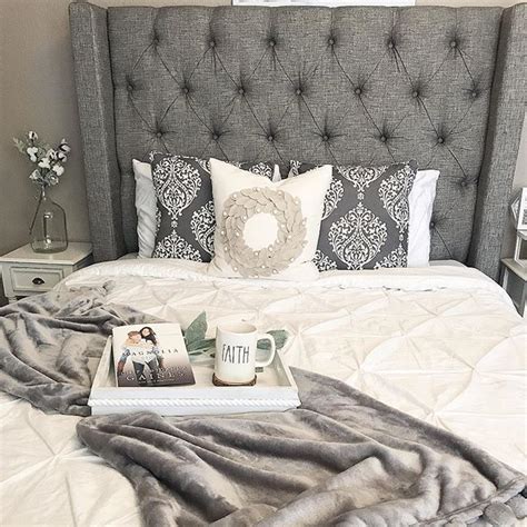 Diy Vertical Size Upholstered Headboard With Gray Color