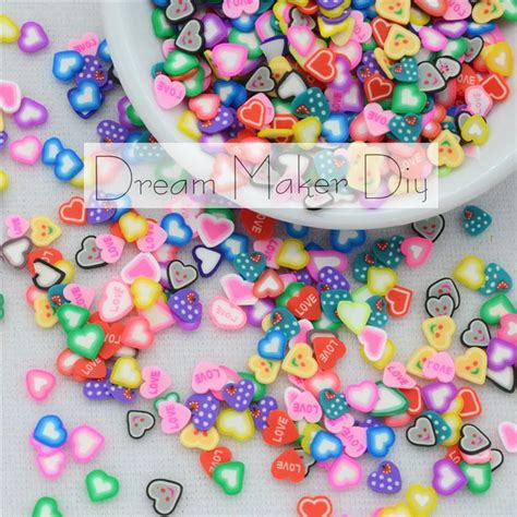 100glot Polymer Hot Clay Sprinkles Heart For Crafts Making Diyclays And Doughs Aliexpress