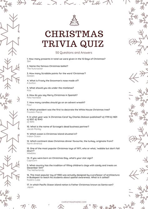 General Christmas Trivia Quiz Questions And Answers