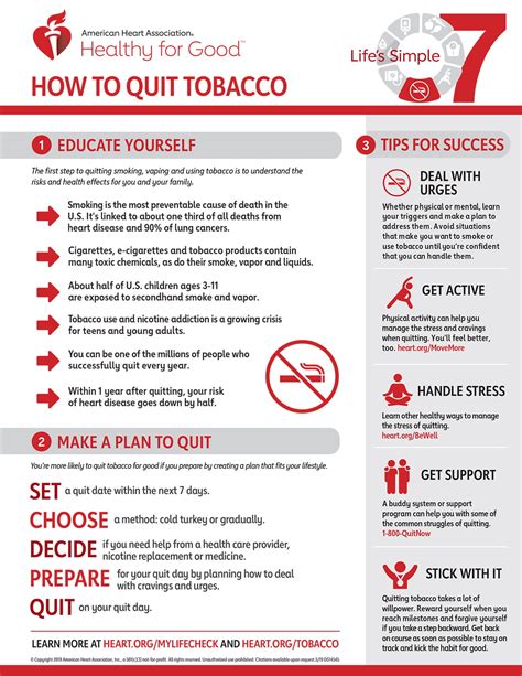 life s simple 7 quit smoking infographic american stroke association