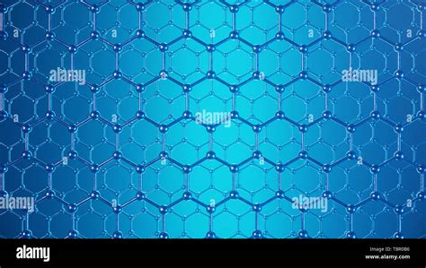 3d Illustration Structure Of The Graphene Or Carbon Surface Abstract