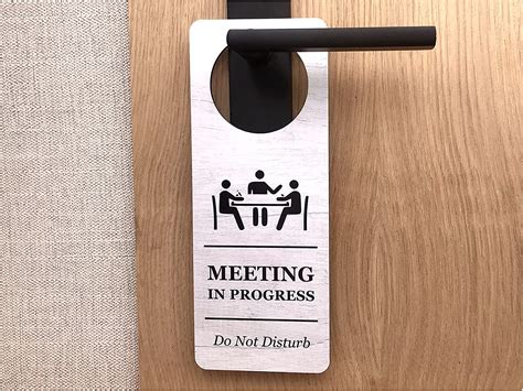 Do Not Disturb Meeting In Progress Printed Door Hanger Sign For Use