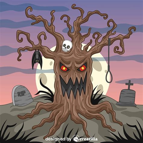 Haunted Tree Vector Free Download Creazilla