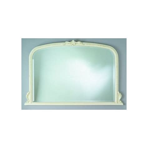 Antique French Style Ivory Overmantle Mirror