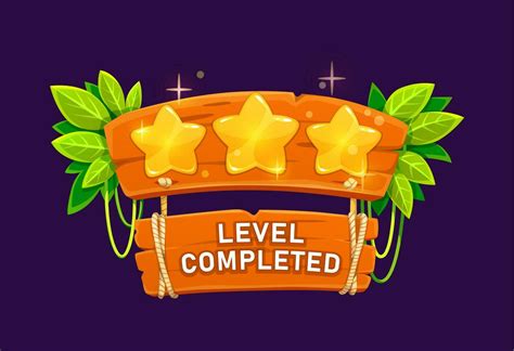 Game Level Complete Screen Banner Or Icon 24082640 Vector Art At Vecteezy