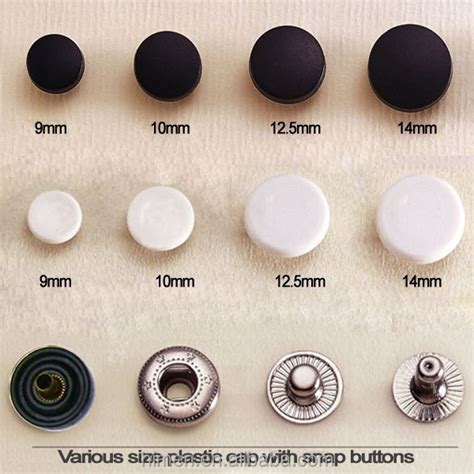 4 Part Buttons Spring Snap Button With Plastic Cap Size From 9mm To