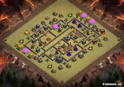 Th9 anti 3 star war base with replays!! Copy Base Town Hall 9 TH9 War base #349 With Link [6 ...