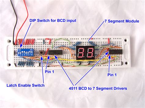 Driving A 7 Segment Display With A 4511 Bcd To 7 Segment Driver