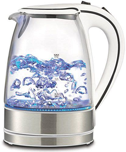 Royal 17l Cordless Glass Electric Hot Water Tea Kettle Blue Led