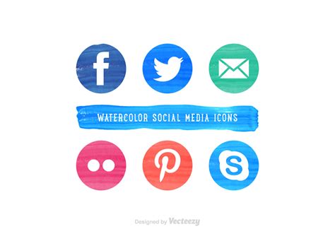 Free Social Media Watercolor Vector Icons Download Free Vector Art