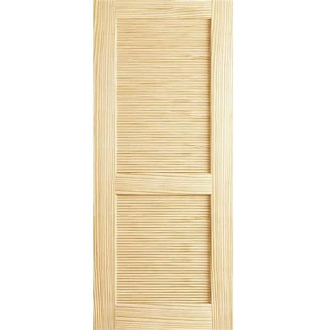Kimberly Bay 36 In X 80 In Louvered Solid Core Unfinished Wood