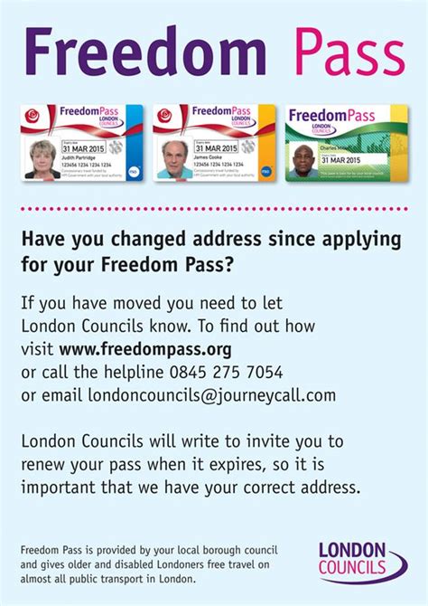 Older person's freedom pass holders are currently unable to travel for free during the morning peak hours. Freedom Pass holders reminded to update their address ...