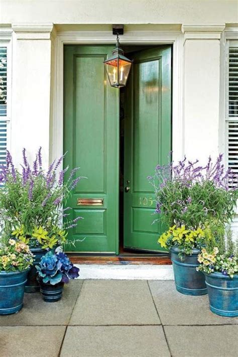 Remodelaholic Summer Porch Inspiration Green Front Doors