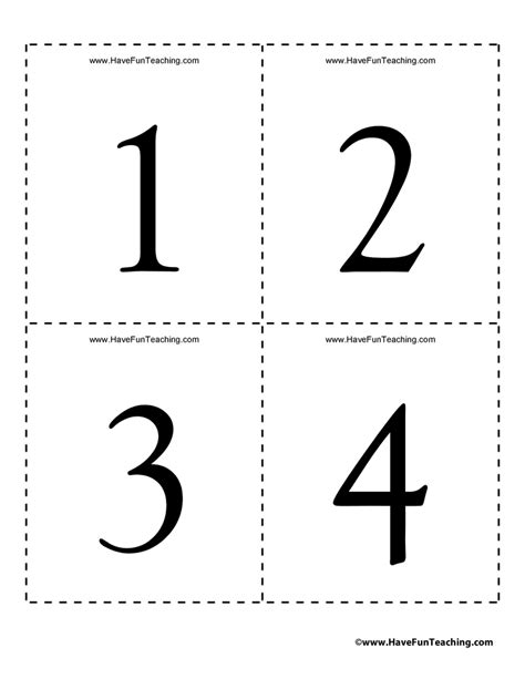 The free printables on this blog have been a little bit sparse lately (sorry!), so here's a set of simple number flash cards for easy learning! Flash Cards- Page 3 of 13 - Have Fun Teaching
