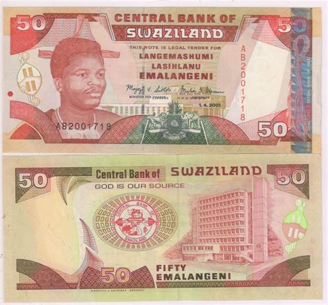 Central bank balance sheet in swaziland is expected to be 13500000.00 szl thousand by the end of this quarter, according to trading economics global macro models and analysts expectations. Swaziland - Central Bank, 2001 , 50 lilangeni Unc currency ...