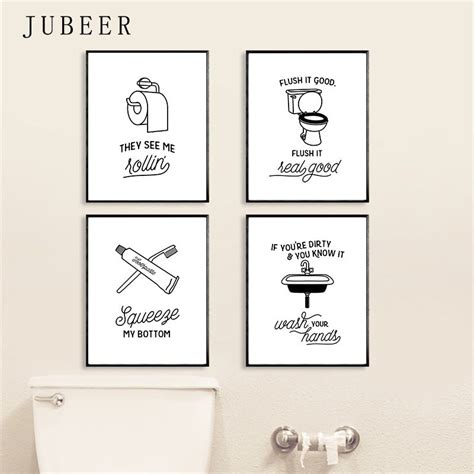 Funny Toilet Poster Bathroom Wall Art Decortive Picture Lavatory Canvas