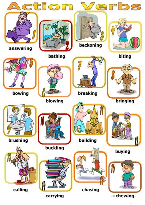 Action Verbs Board Game English Esl Worksheets For Distance Learning