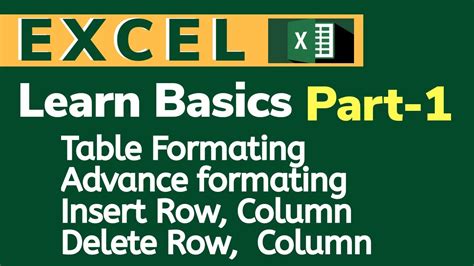 Basics Of Excel Part 1 Youtube