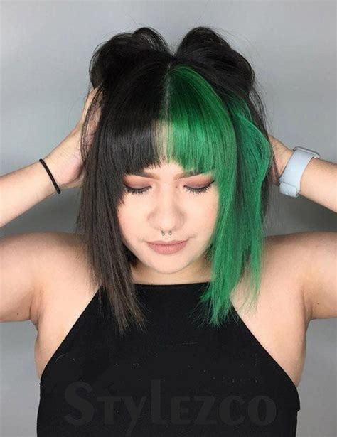 10 Black Hair With Green Underneath The Fshn