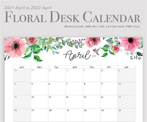 Calendar 2022 Floral Printable September Calendar 2022