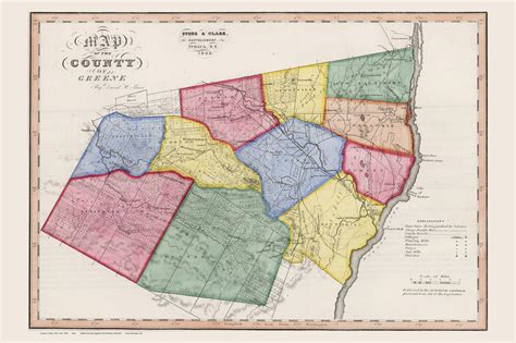 Greene County New York 1840 Burr State Atlas Old Maps