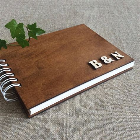 Personalized Scrapbook Album A5 Wood Cover Book Photo Album Etsy