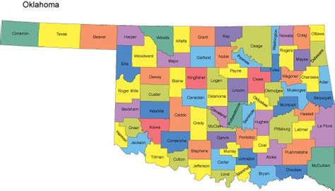 Oklahoma Powerpoint Map Counties