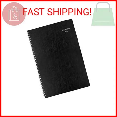AT-A-GLANCE 2024 MONTHLY Planner, DayMinder, 8" x 12", Large, Black
