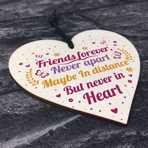 Friends Forever Handmade Wooden Heart Sign Friendship Best Friend Gift Thank You 5060625628350 ...