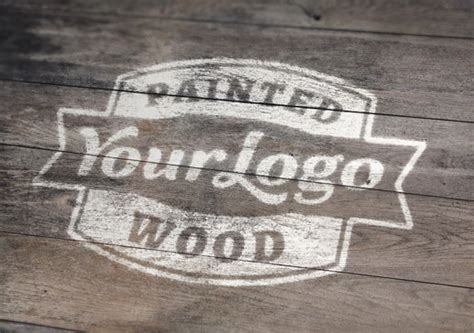Free Painted Wood Logo Mockup Psd Titanui