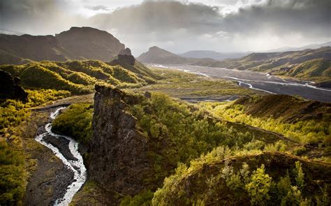 Nature Landscape Iceland River Hills Forest Nordic Landscapes