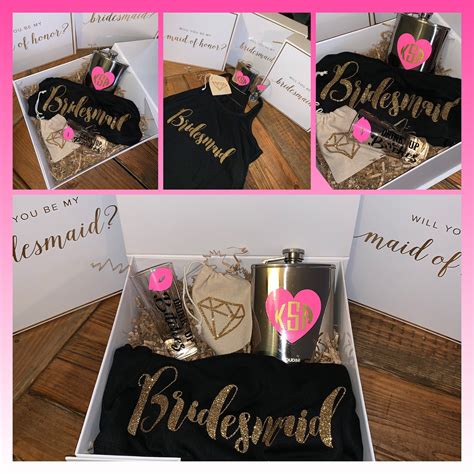 Gift ideas for wedding party bridesmaids. Proposal Gift Boxes- Bridesmaid Proposal Box - Will You Be ...