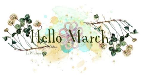 Hello March Banner Vector Illustration Ornate Wreath Frame For Banner