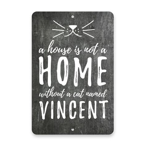 Personalized A House Is Not A Home Without A Cat Metal Room Etsy