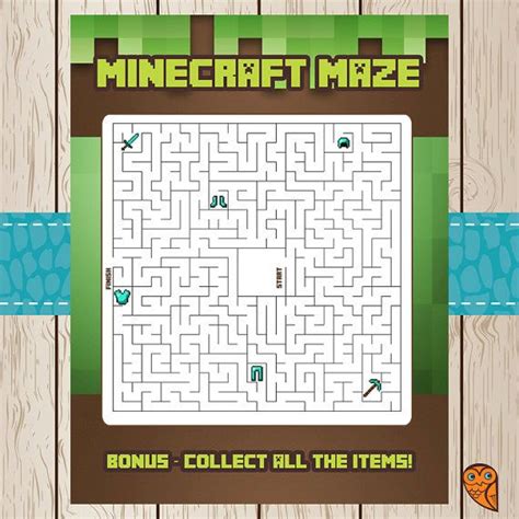Printable Minecraft Maze Game Minecraft Birthday Minecraft Party